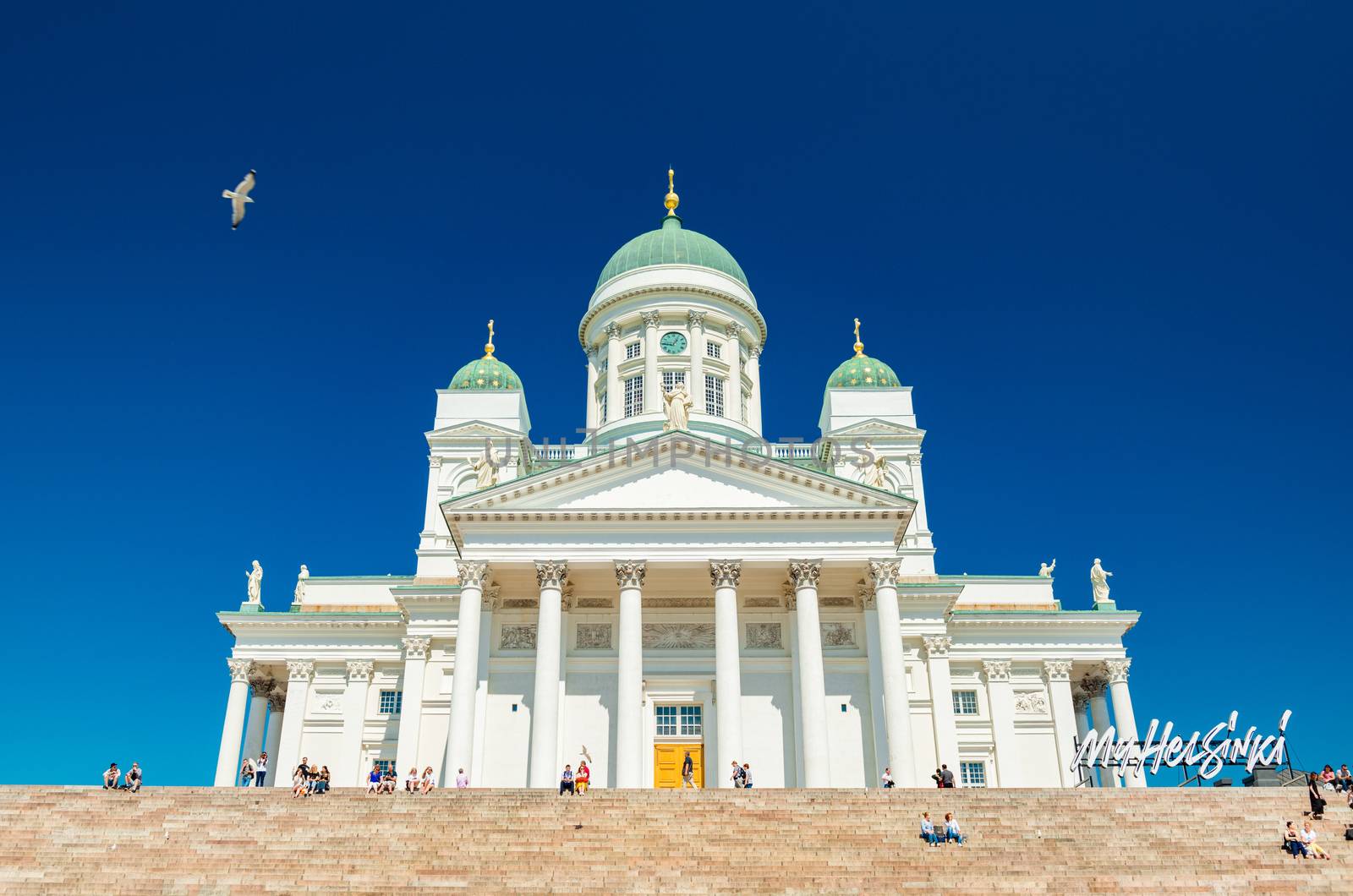 Helsinki - June 2019, Finland: Helsinki Cathedral on a summer day with clear blue sky