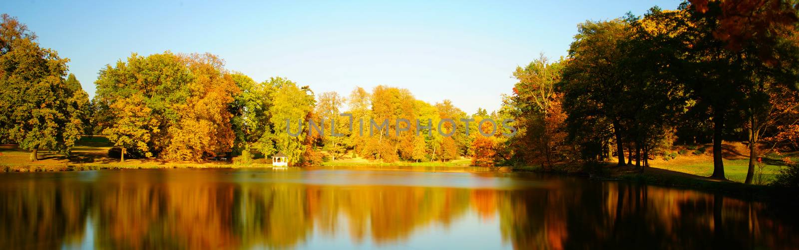 Autumn in Stirin Castle Park near Prague, Czech Republic