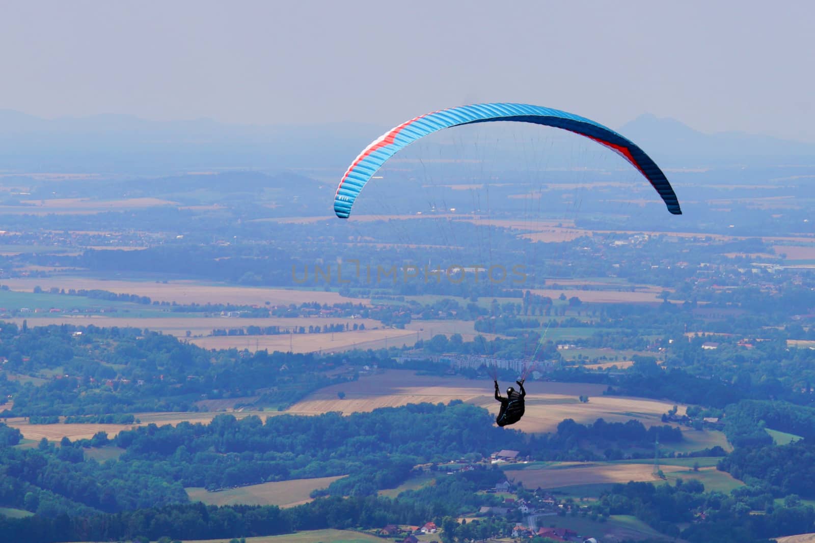 paragliding on a sunny day