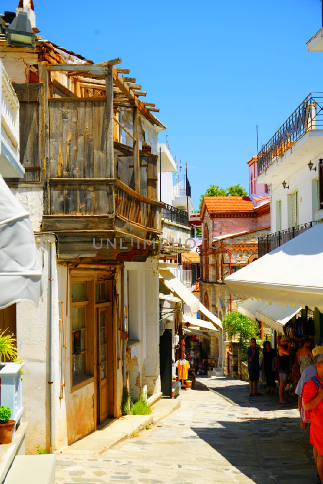 Narrow streets of Skopelos town, Greece by Jindrich_Blecha