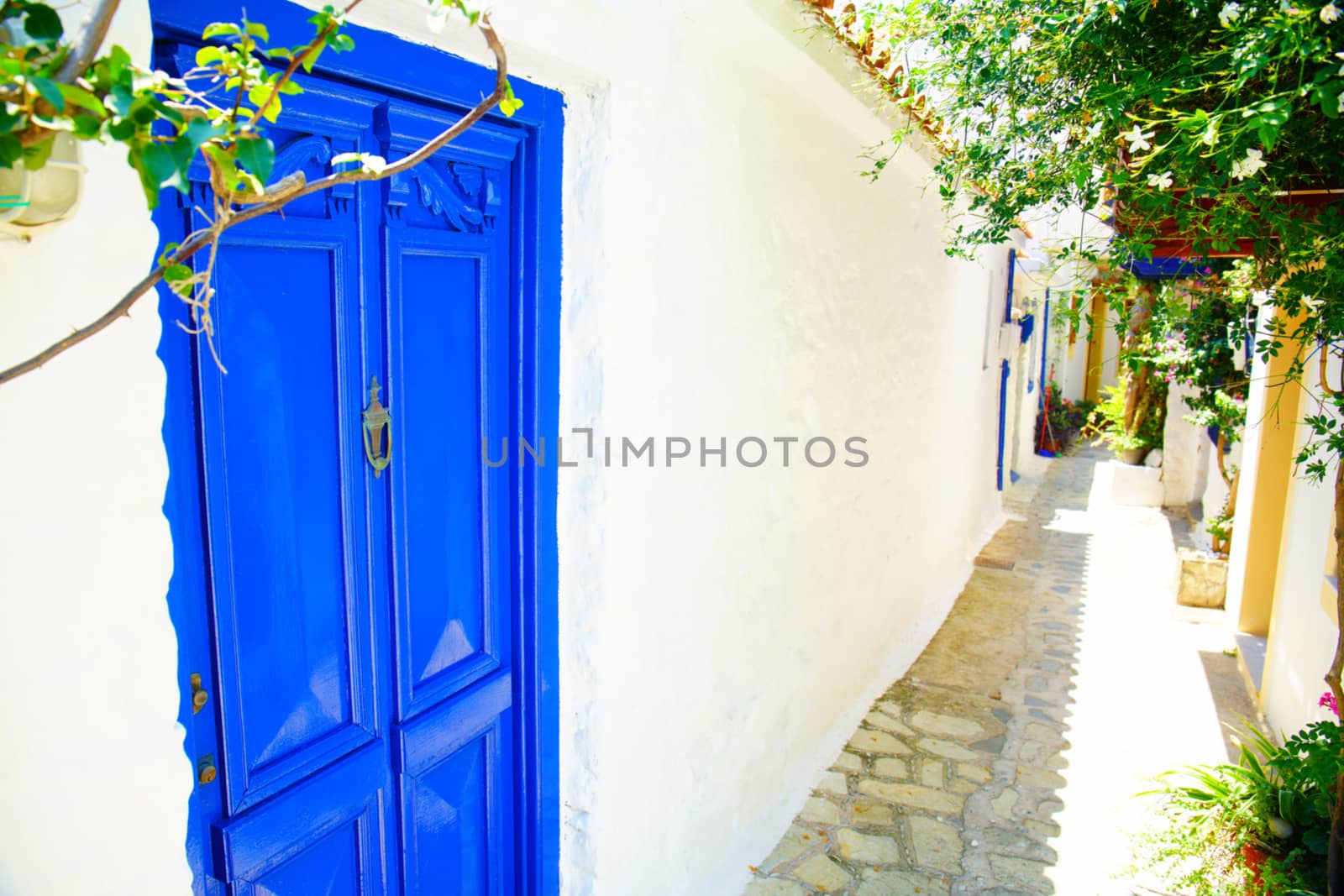 Narrow streets of Skopelos town, Greece by Jindrich_Blecha