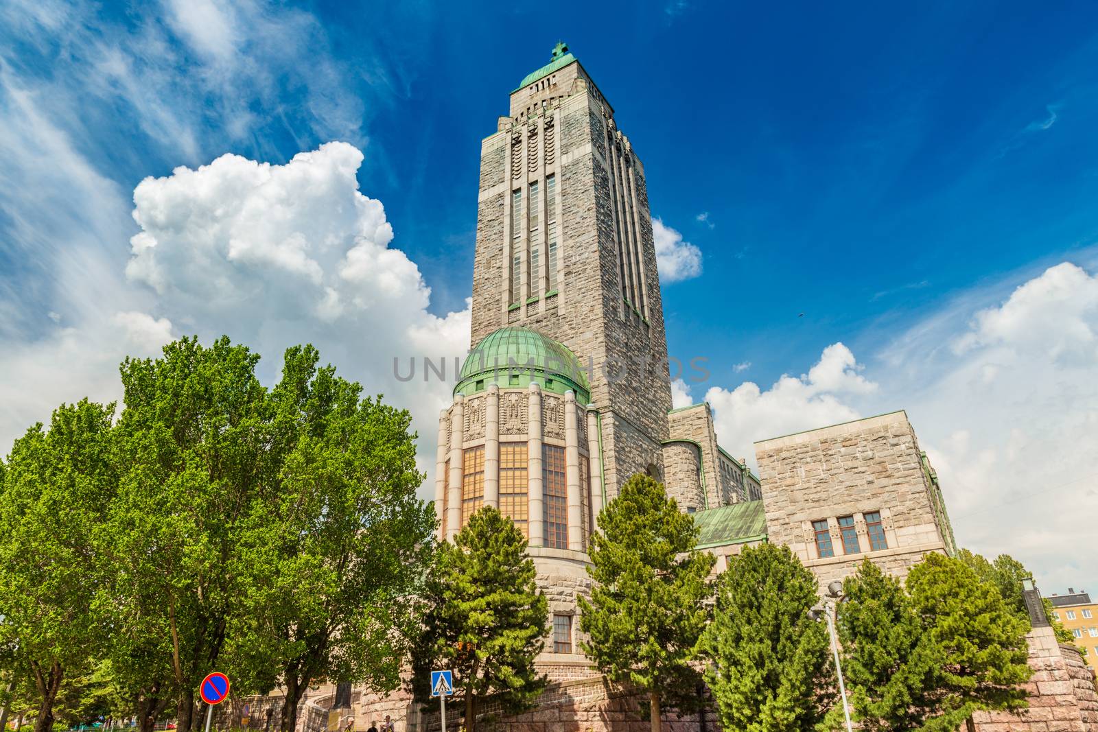 Helsinki - June 2019, Finland: View of the Kallio Church (Kallion kirkko) building