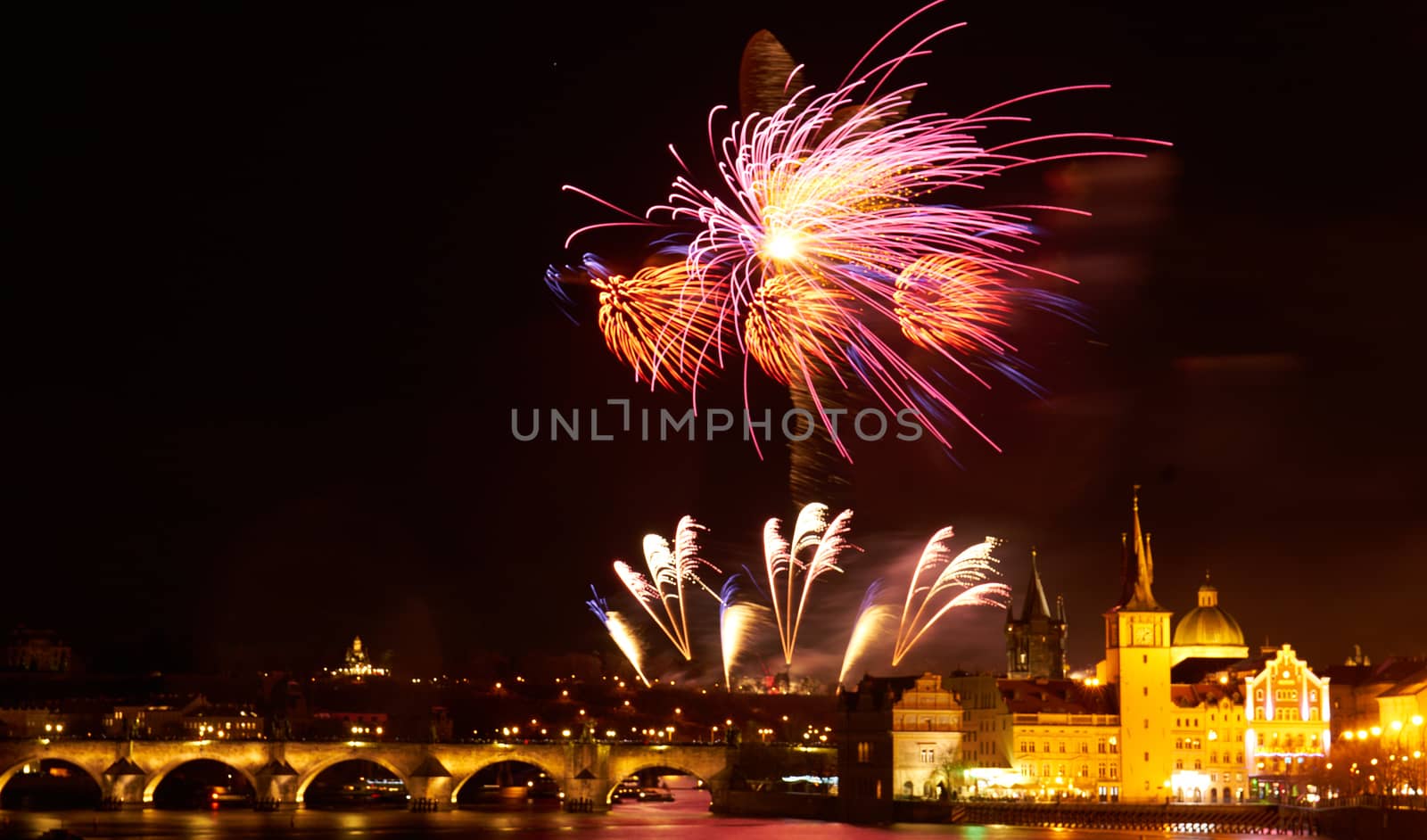 2019 New Year Firework Show over Prague