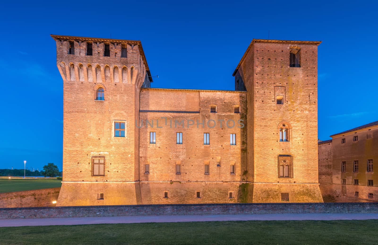 Mantua (Mantova) - July 2017, Italy: View of the Mantua Castle (Castello di Mantova) at the late evening