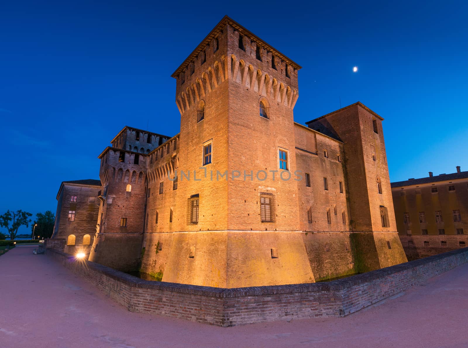 Mantua (Mantova) - July 2017, Italy: Saint George Castle at night