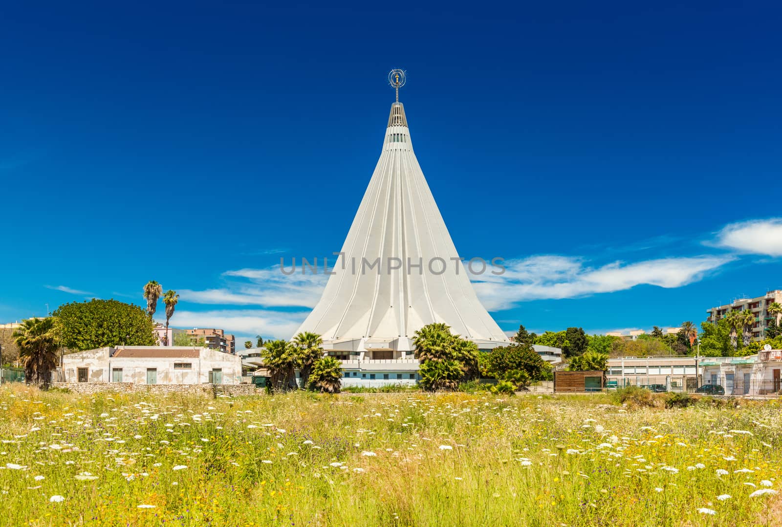 Syracuse - April 2019, Sicily, Italy: The building of The Santuario della Madonna delle Lacrime (Our Lady of Tears)