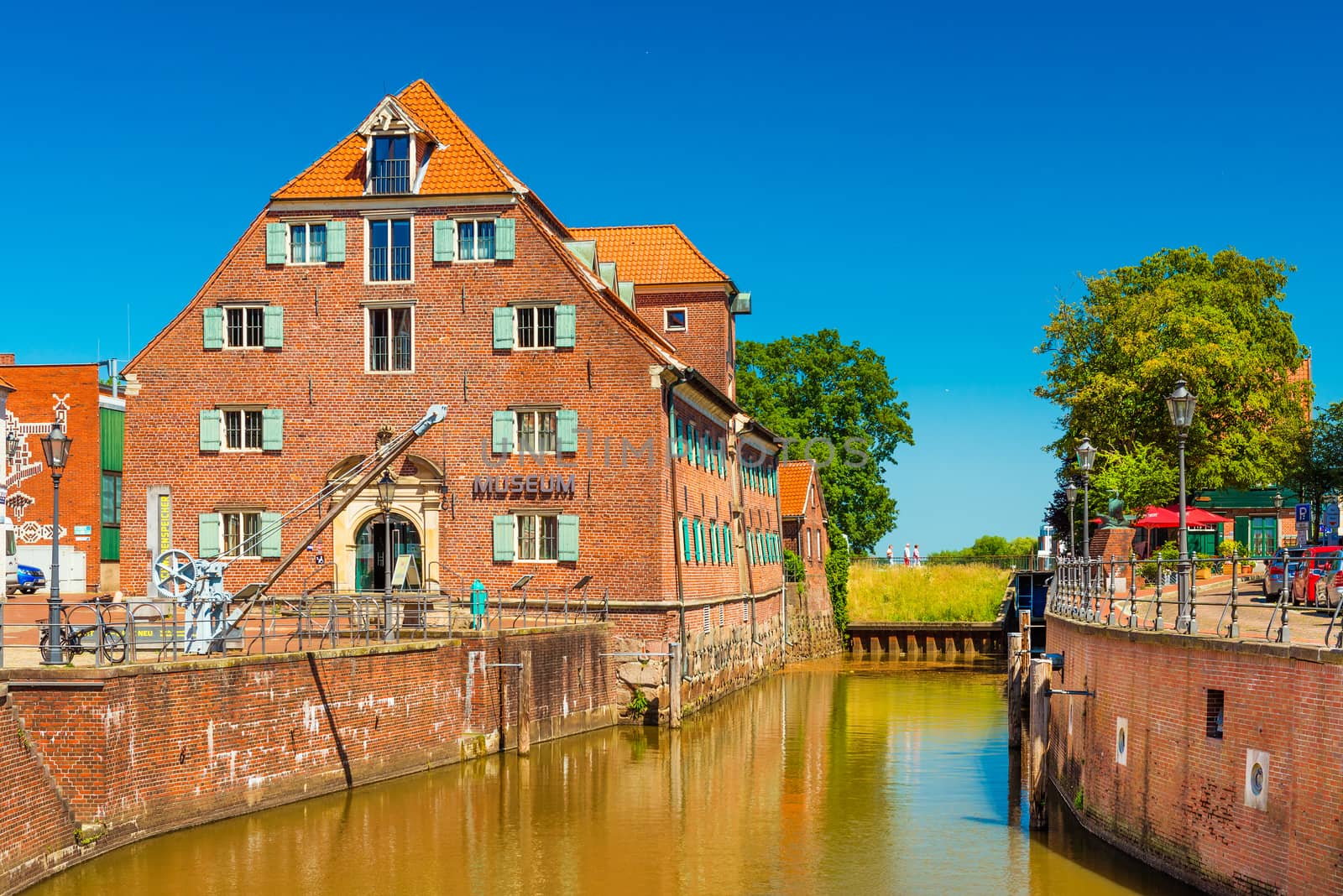 Stade - July 2019, Germany: View of the Schwedenspeicher Museum in the small German town