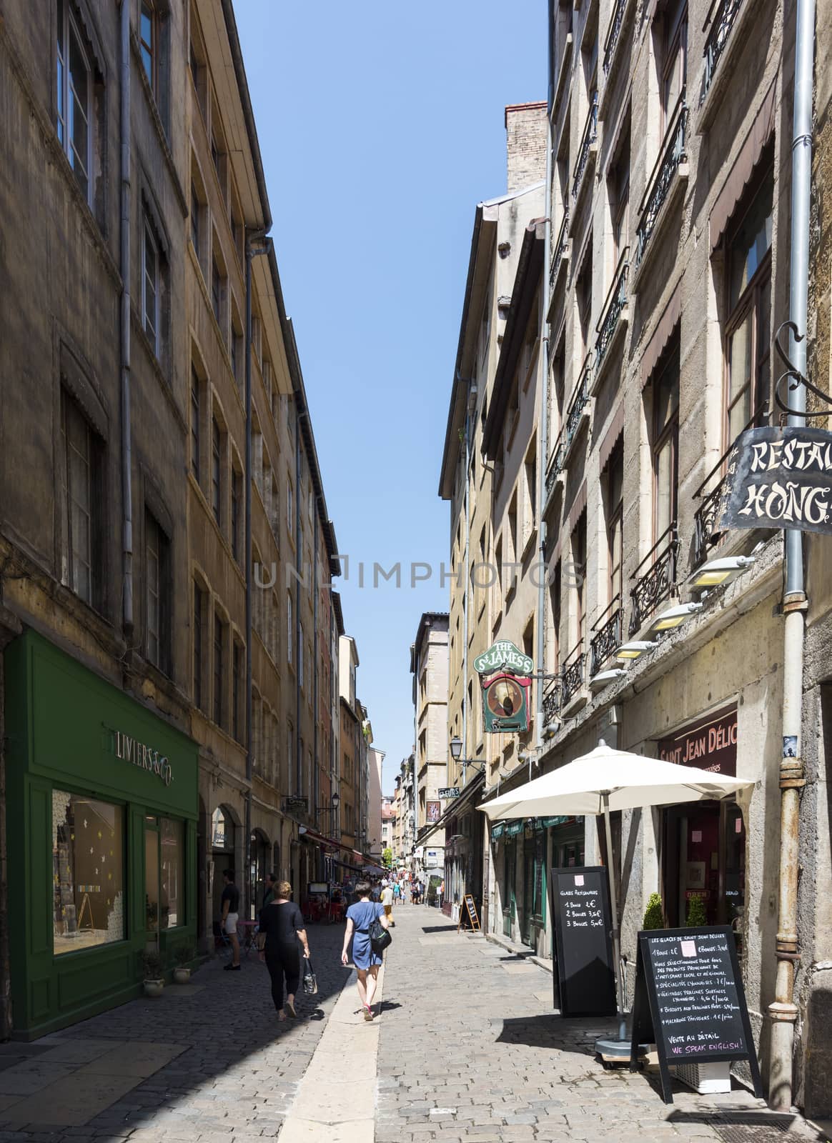 Street Saint Jean in Summer, Lyon, France by GABIS