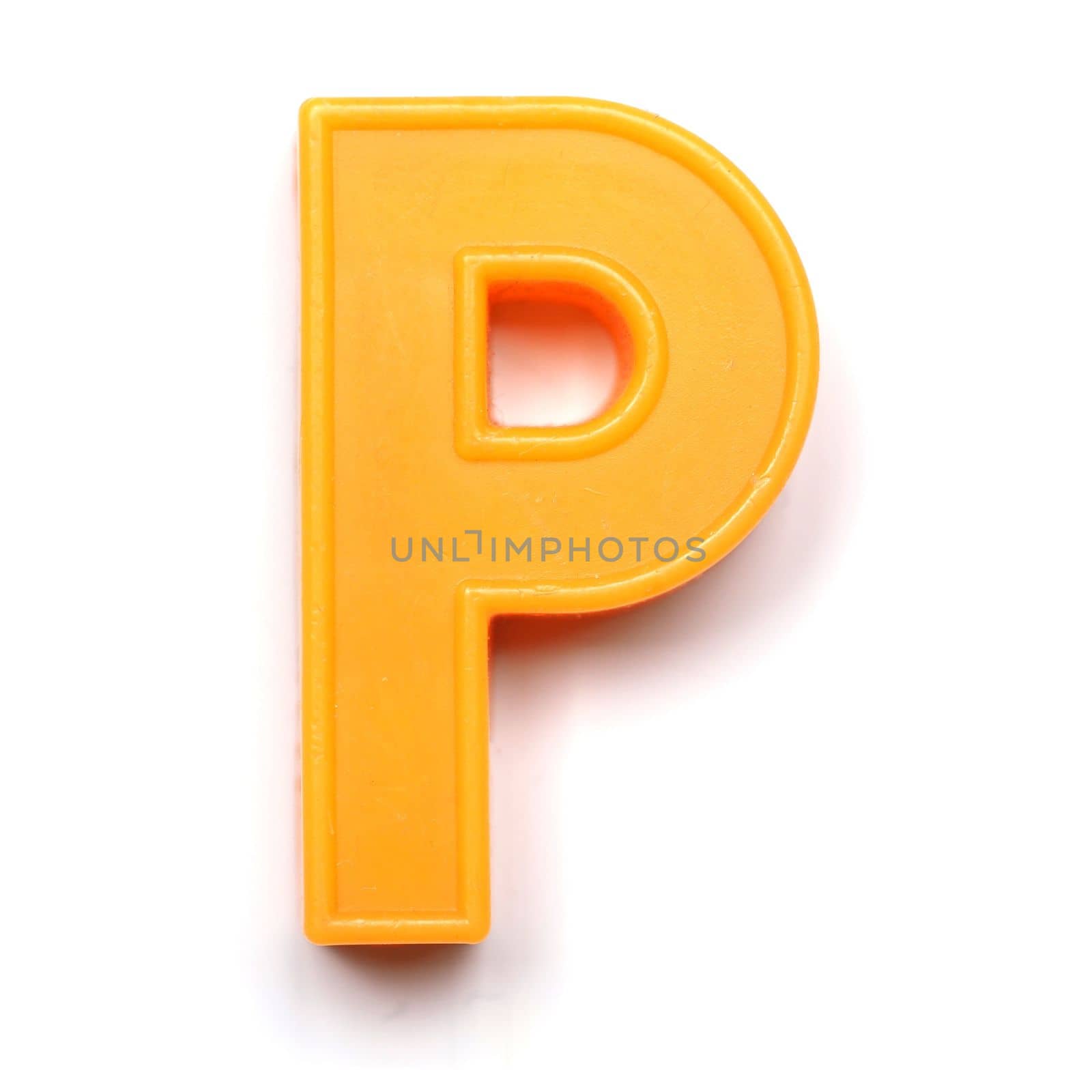 Magnetic uppercase letter P of the British alphabet