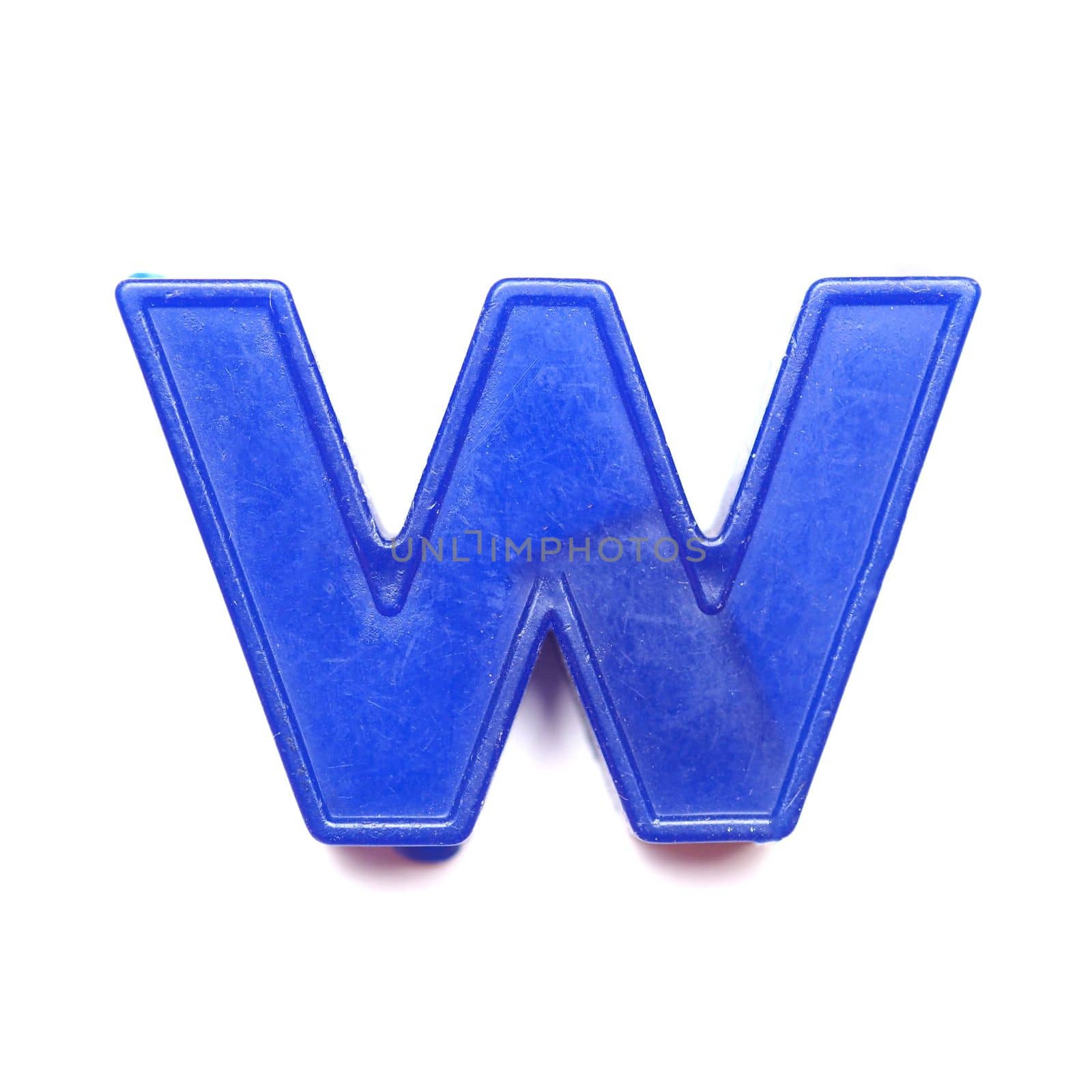 Magnetic lowercase letter W of the British alphabet