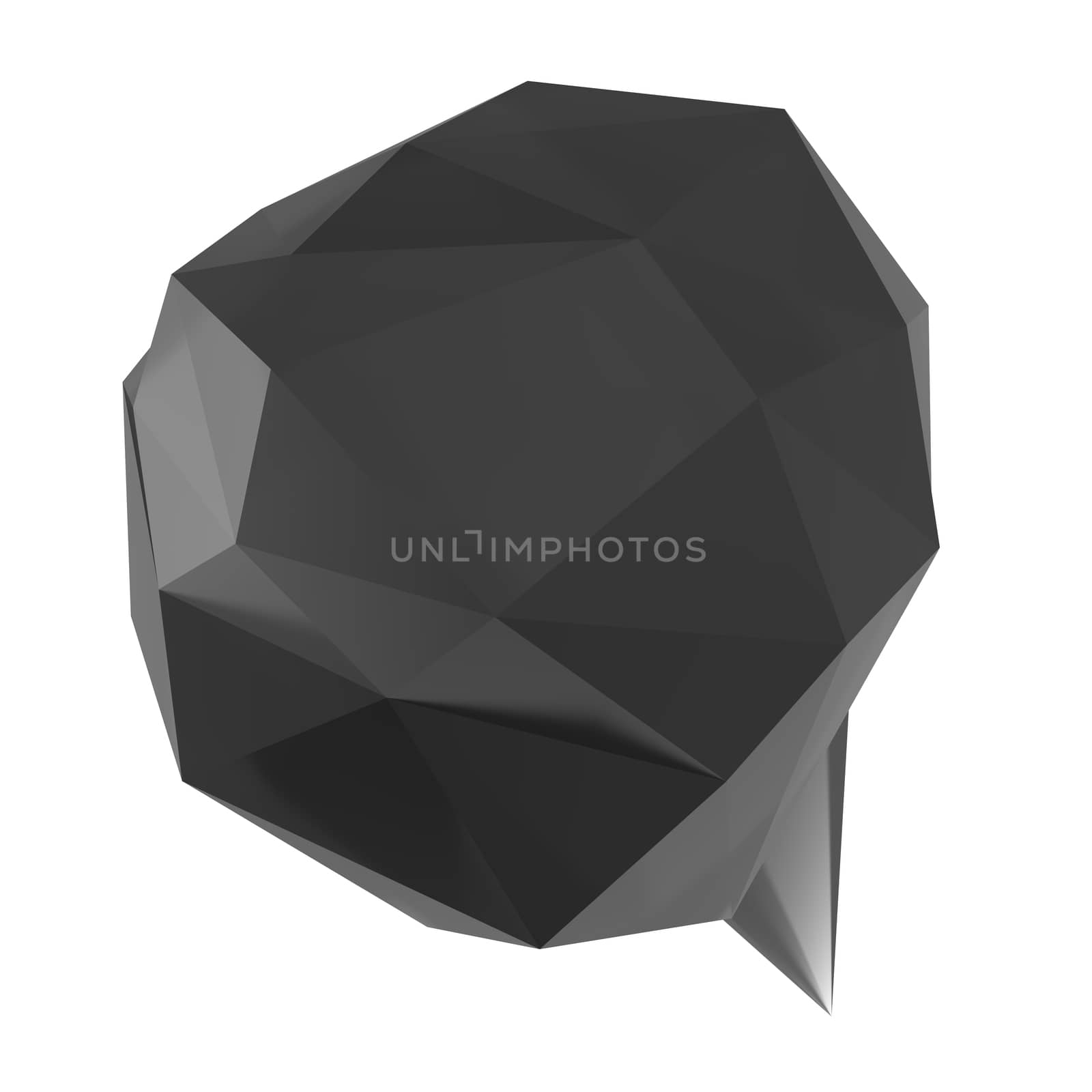 low poly geometric speech bubble on white background by everythingpossible