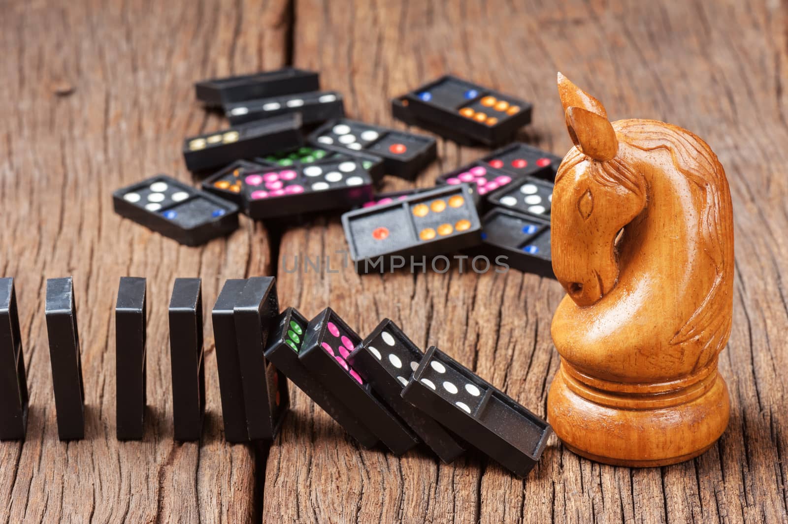 business concept, domino effect, dominoes concept