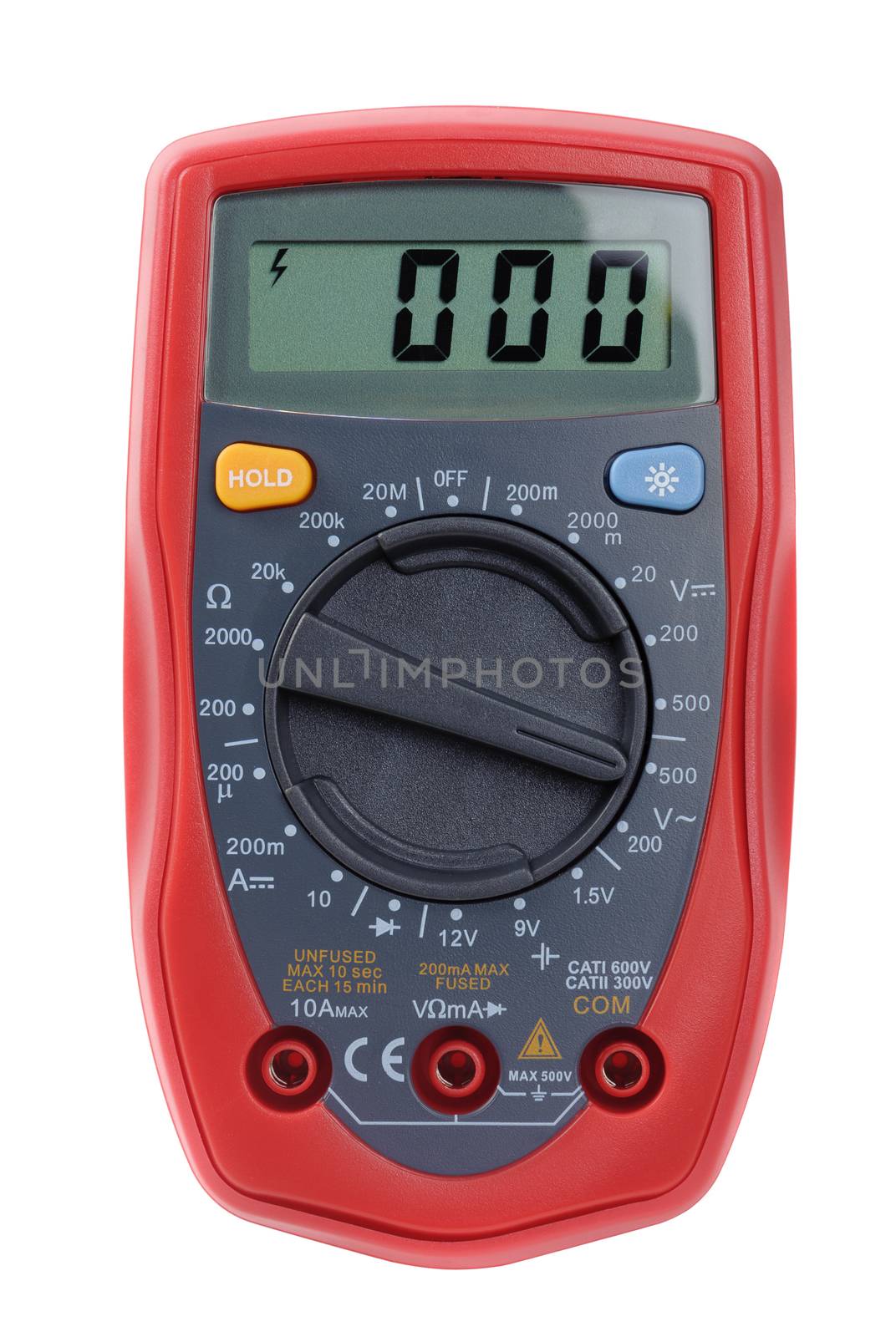 digital multimeter or multitester or Volt-Ohm meter, an electronic measuring instrument that combines several measurement functions in one unit.