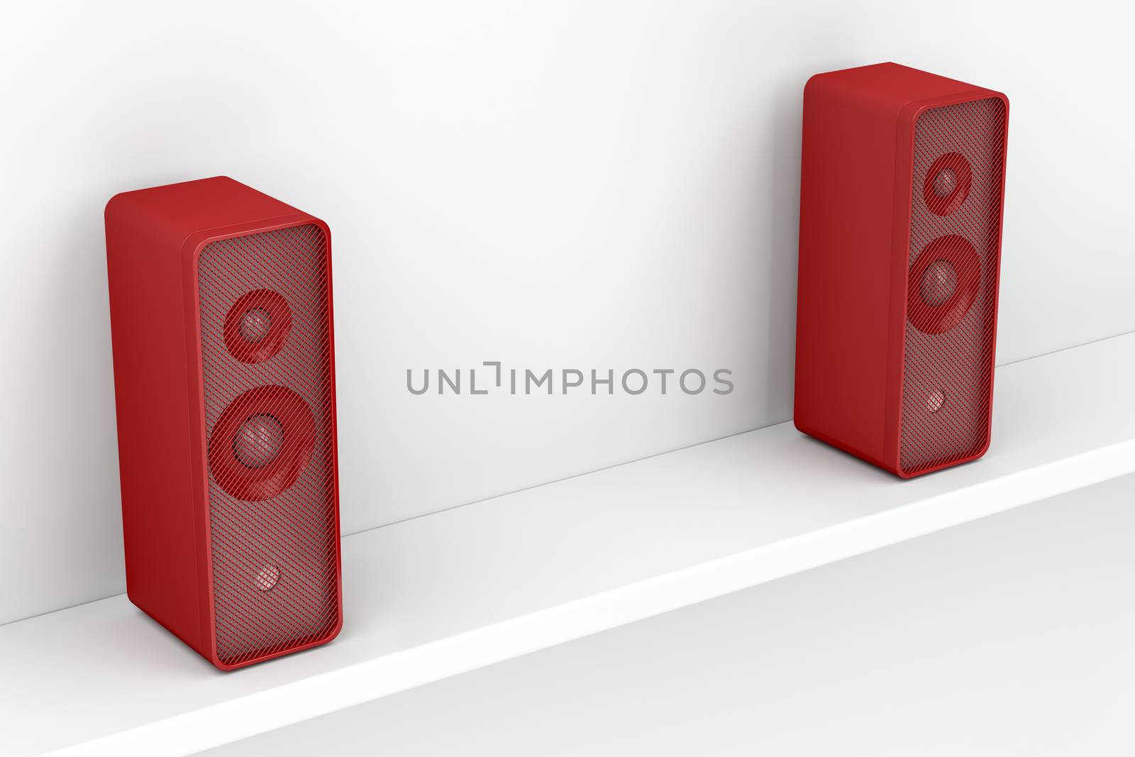 Red stereo speakers by magraphics