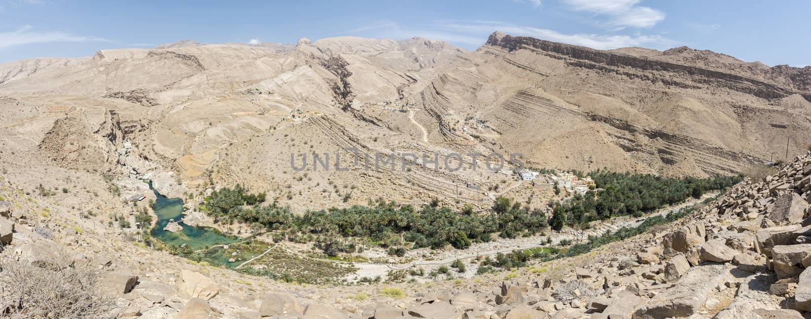 Top view of Wadi Bani Khalid, Sultanate of Oman by GABIS
