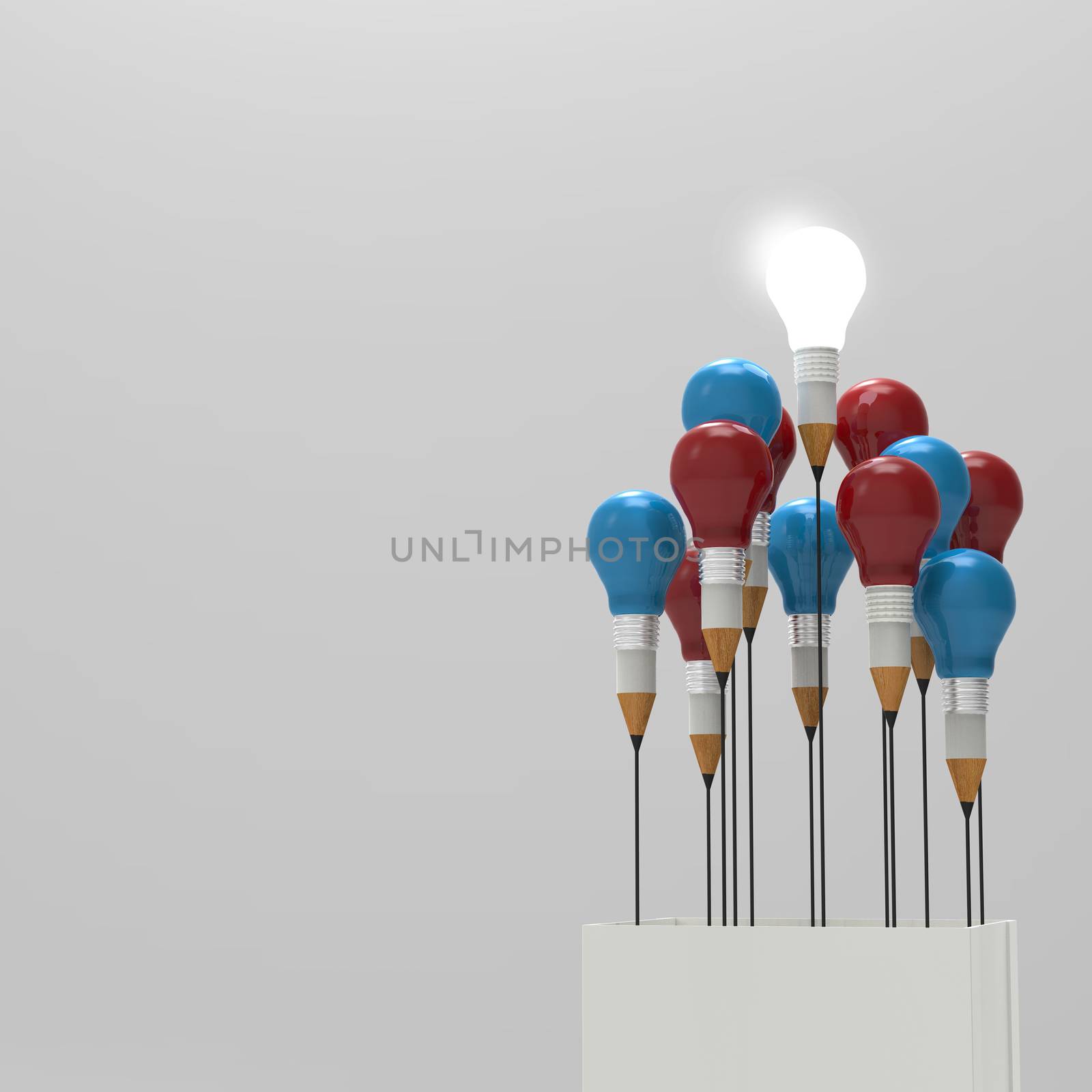 drawing idea pencil and light bulb concept outside the box as cr by everythingpossible