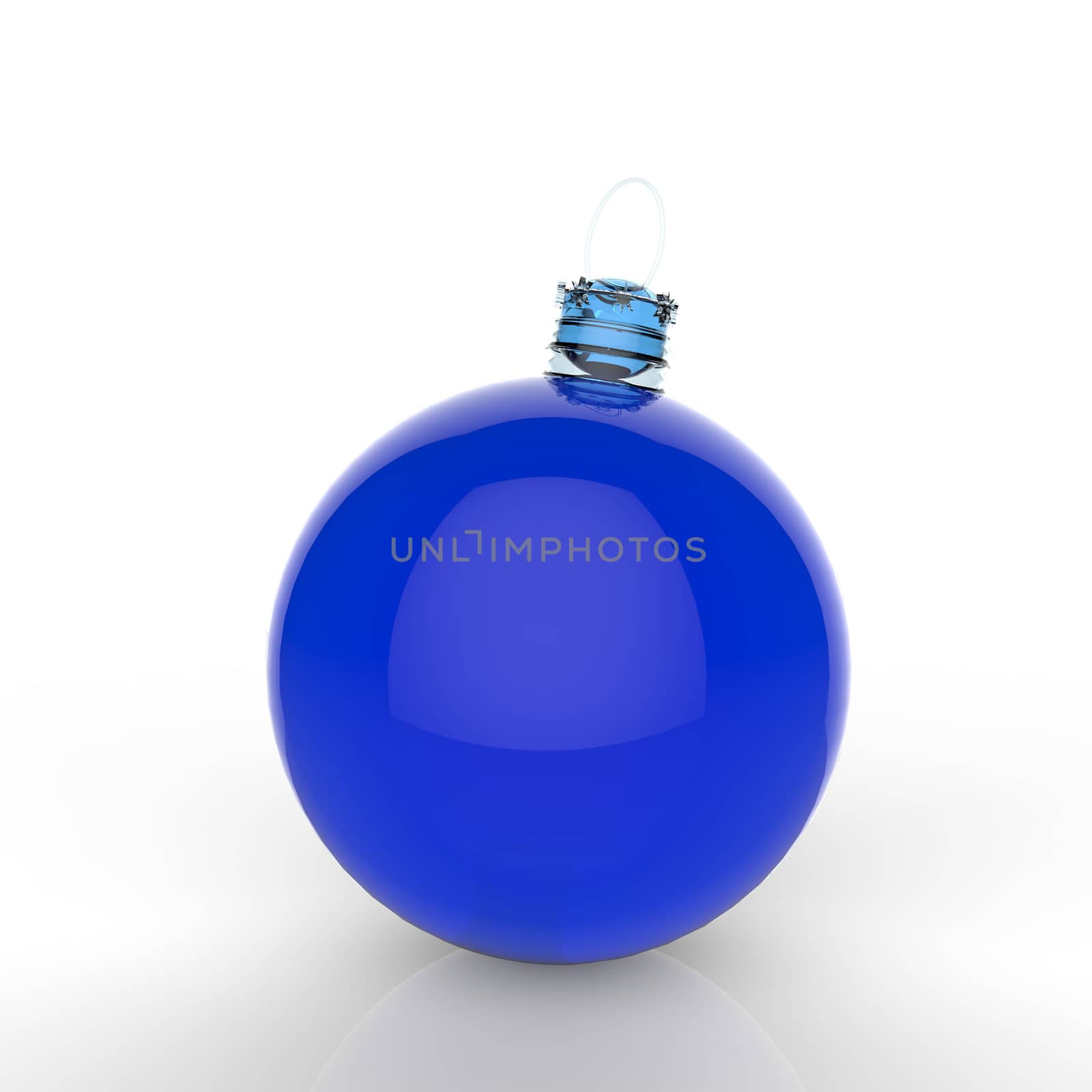 Empty 3d Christmas ornament on white background