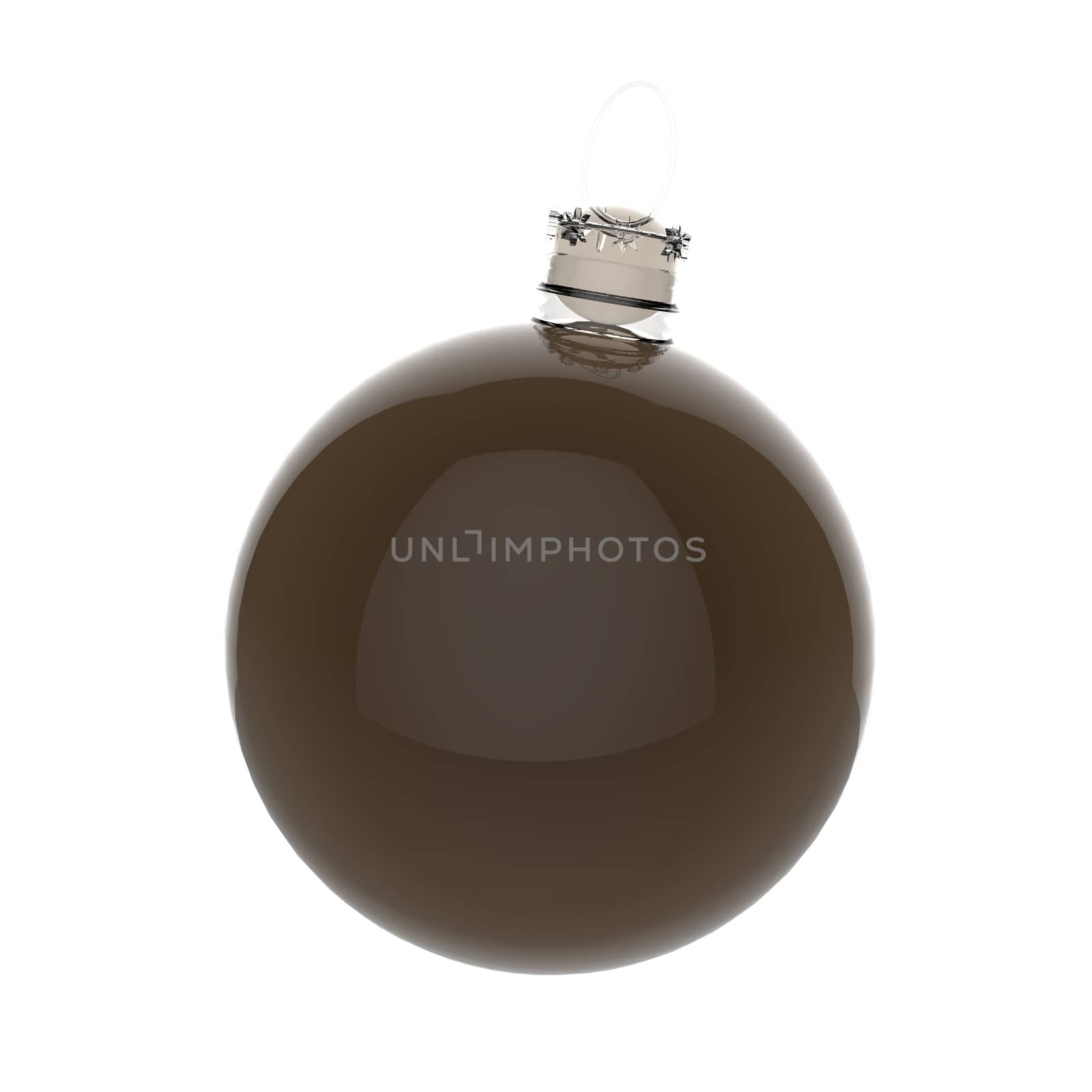 Empty 3d Christmas ornament on white background