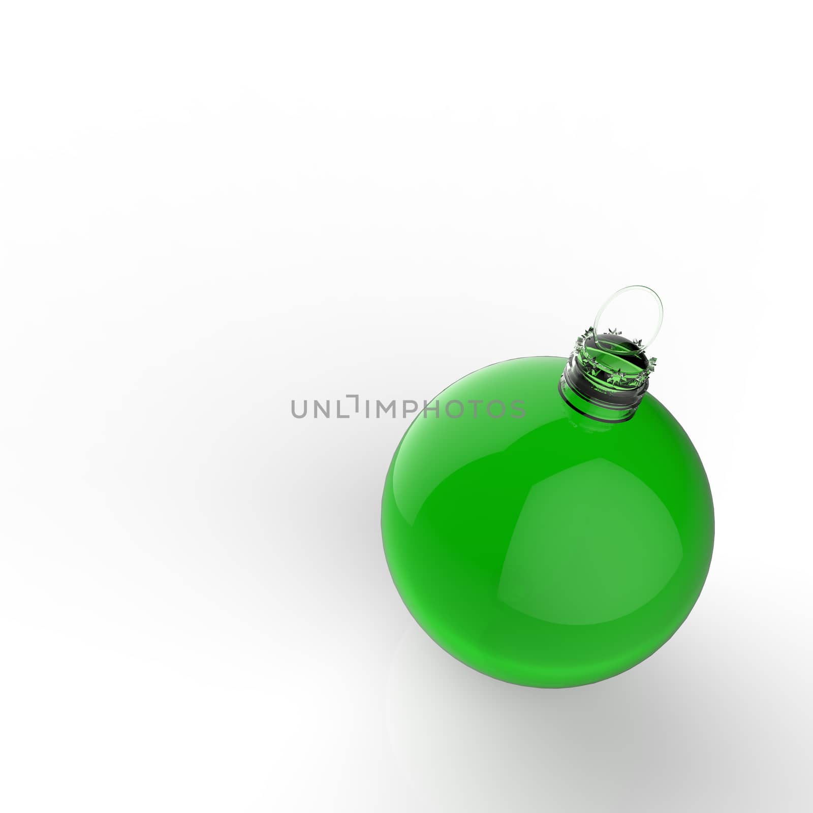 Empty 3d Christmas ornament on white background