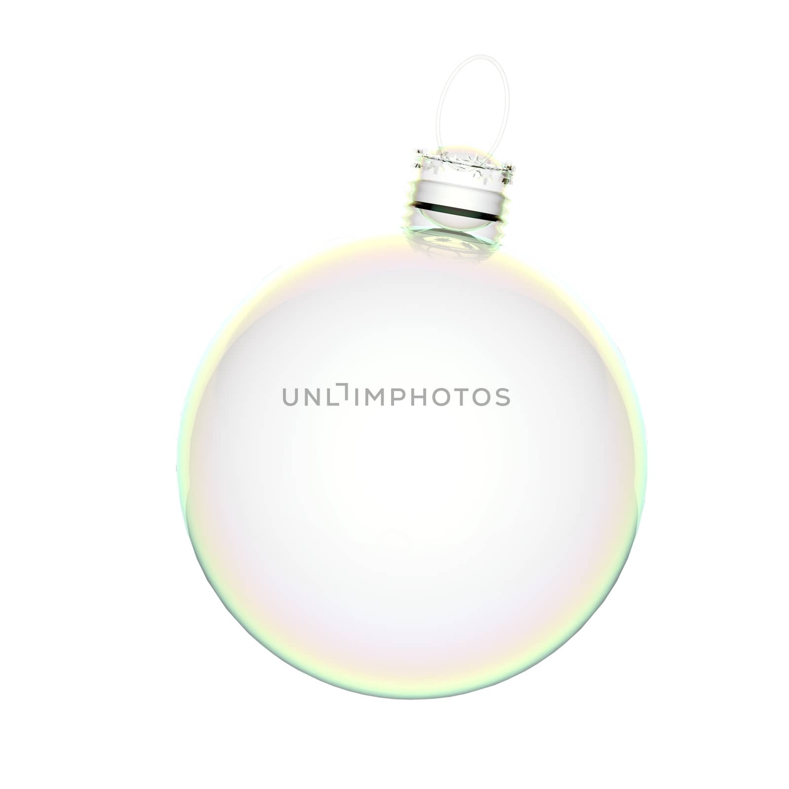 Empty 3d Christmas ornament on white background