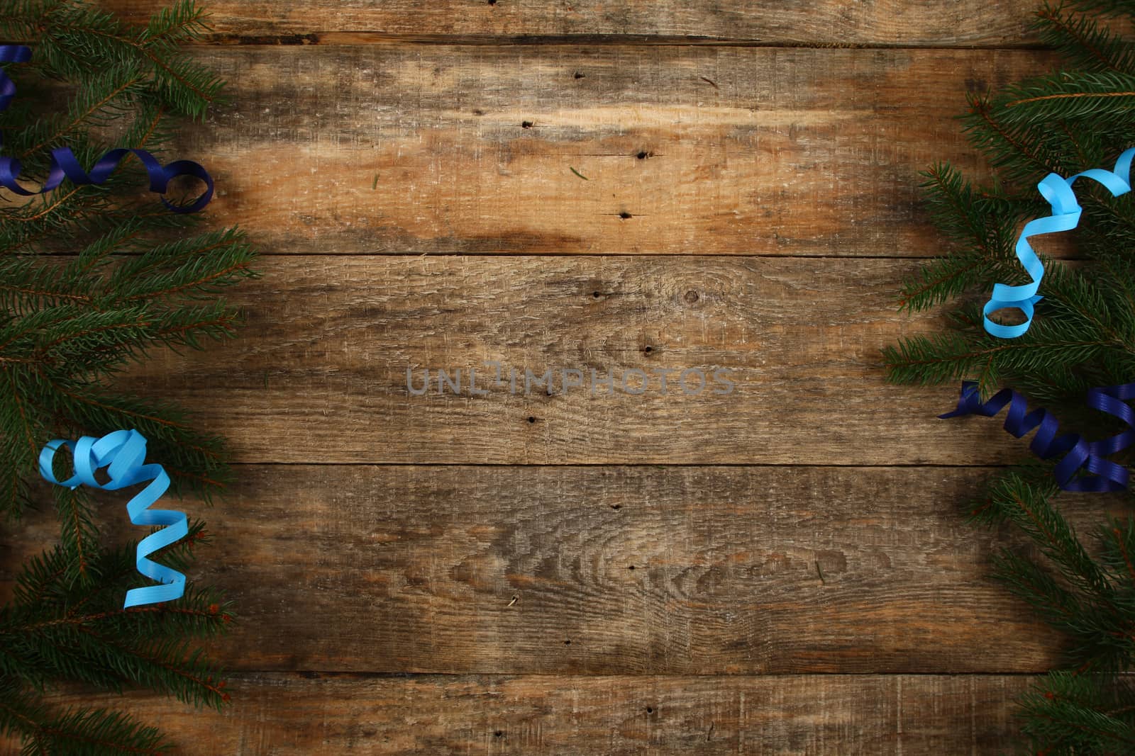 Christmas background with wooden background, pin, christmas balls, flat Design