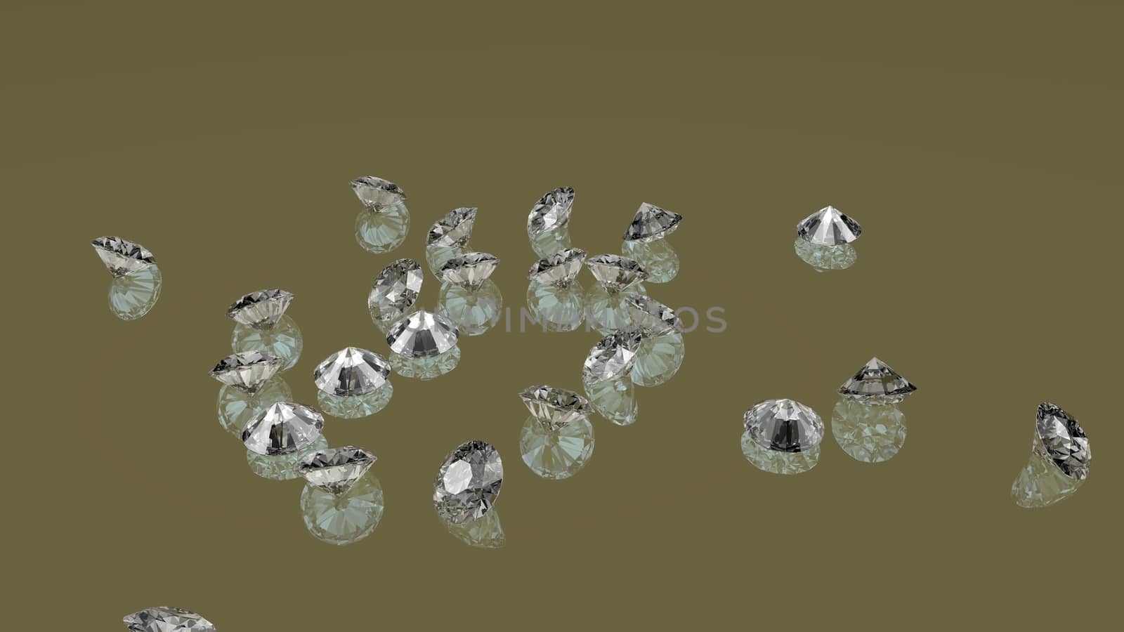 Collection of shiny gemstone diamond crystal on greyish background. Jewelry background with diamonds.