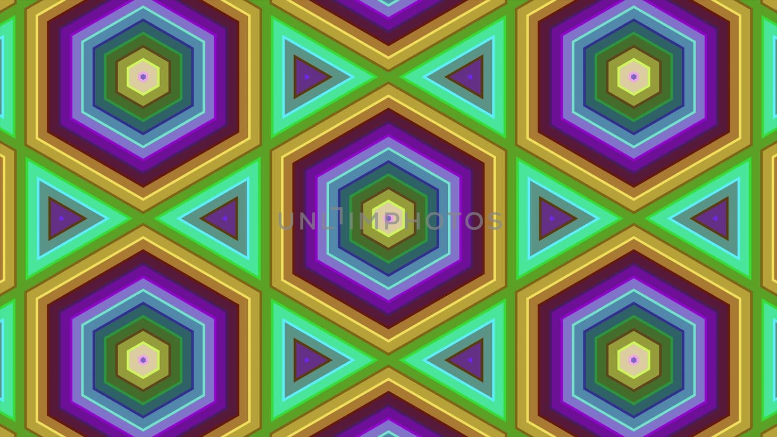 Abstract hexagon background: Abstract of colorful hexagon with rings by Photochowk