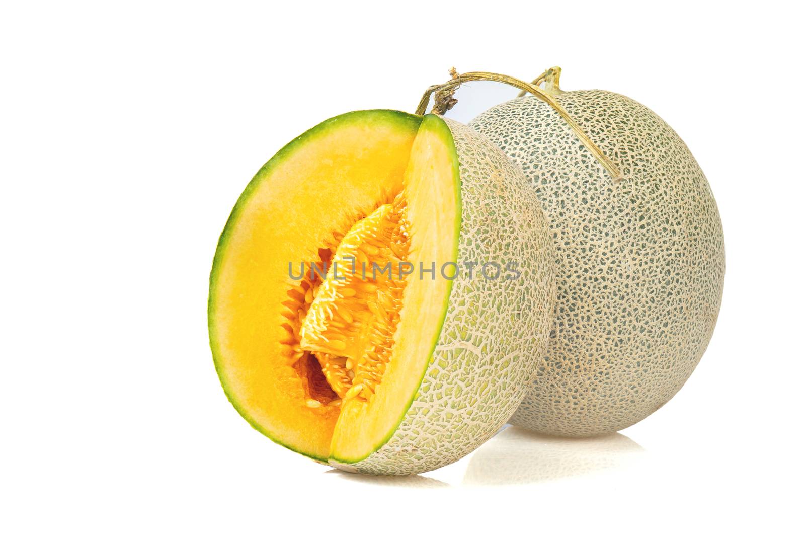 bright fruit melon isolated on white background  by ngad