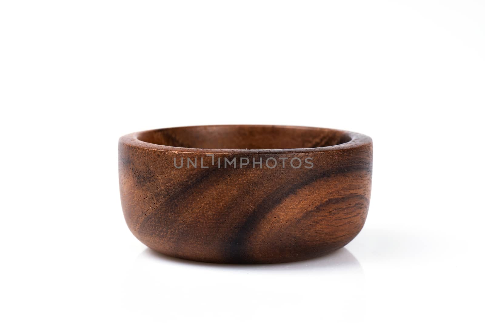 wooden bowl isolated on white background 