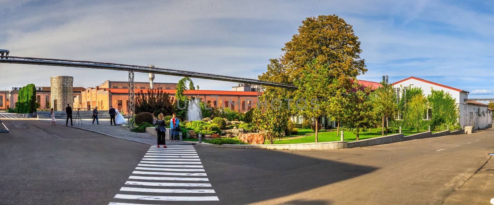 Shabo, Ukraine 09.29.2019. Modern winery in Shabo village, Odessa region, Ukraine, on a sunny autumn day