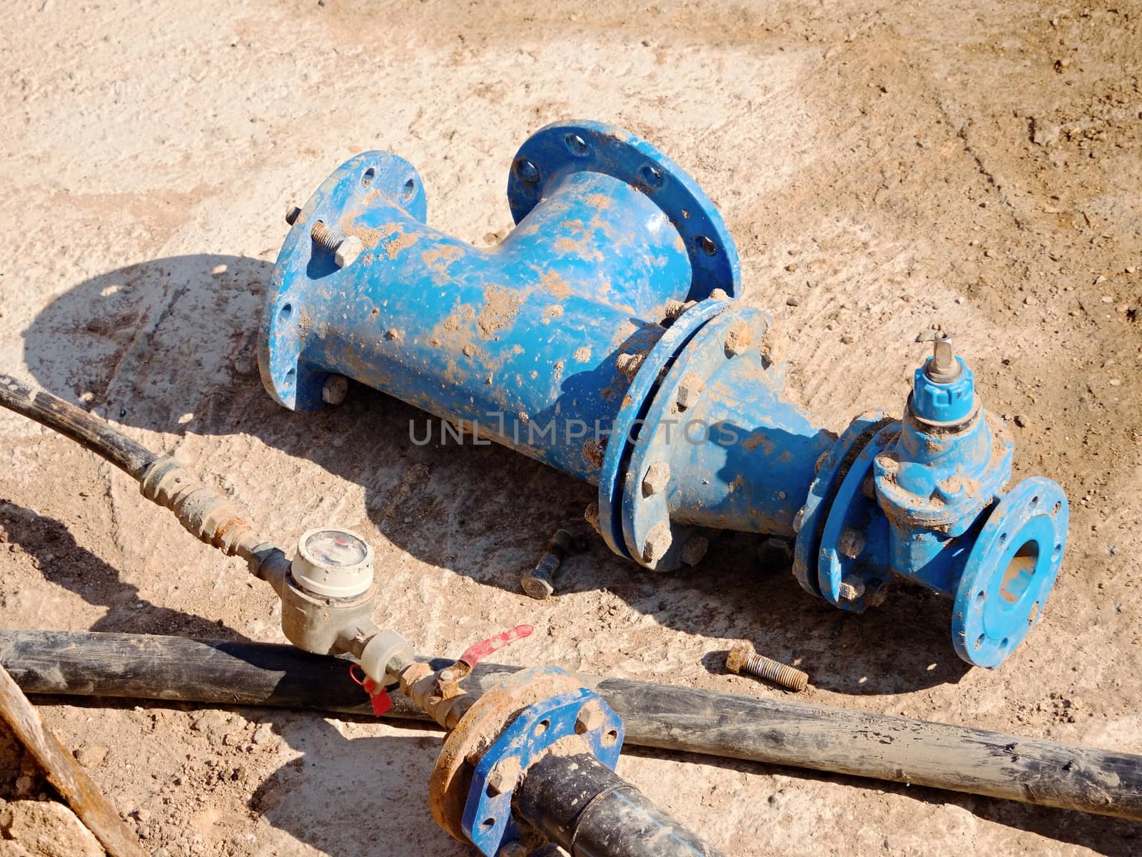 Old drink water pipes, used blue gate valve and reduction  by rdonar2