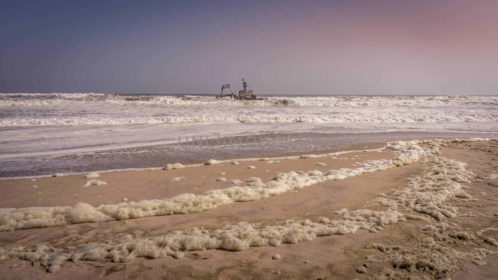 A shipwreck in the Skeleton Coast National Park in Namibia in Africa.