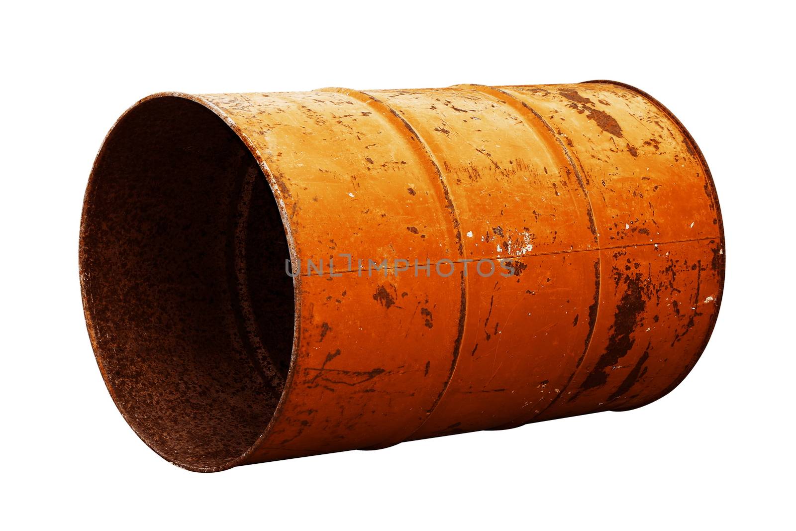 Barrel Oil orange Old isolated on background white by cgdeaw