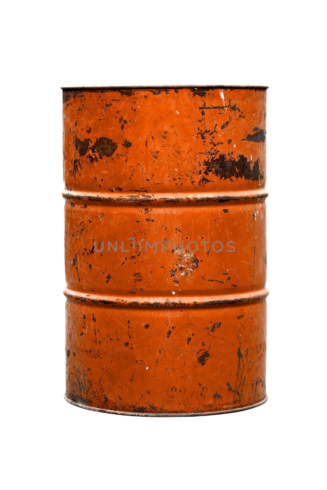 Barrel Oil orange Old isolated on background white