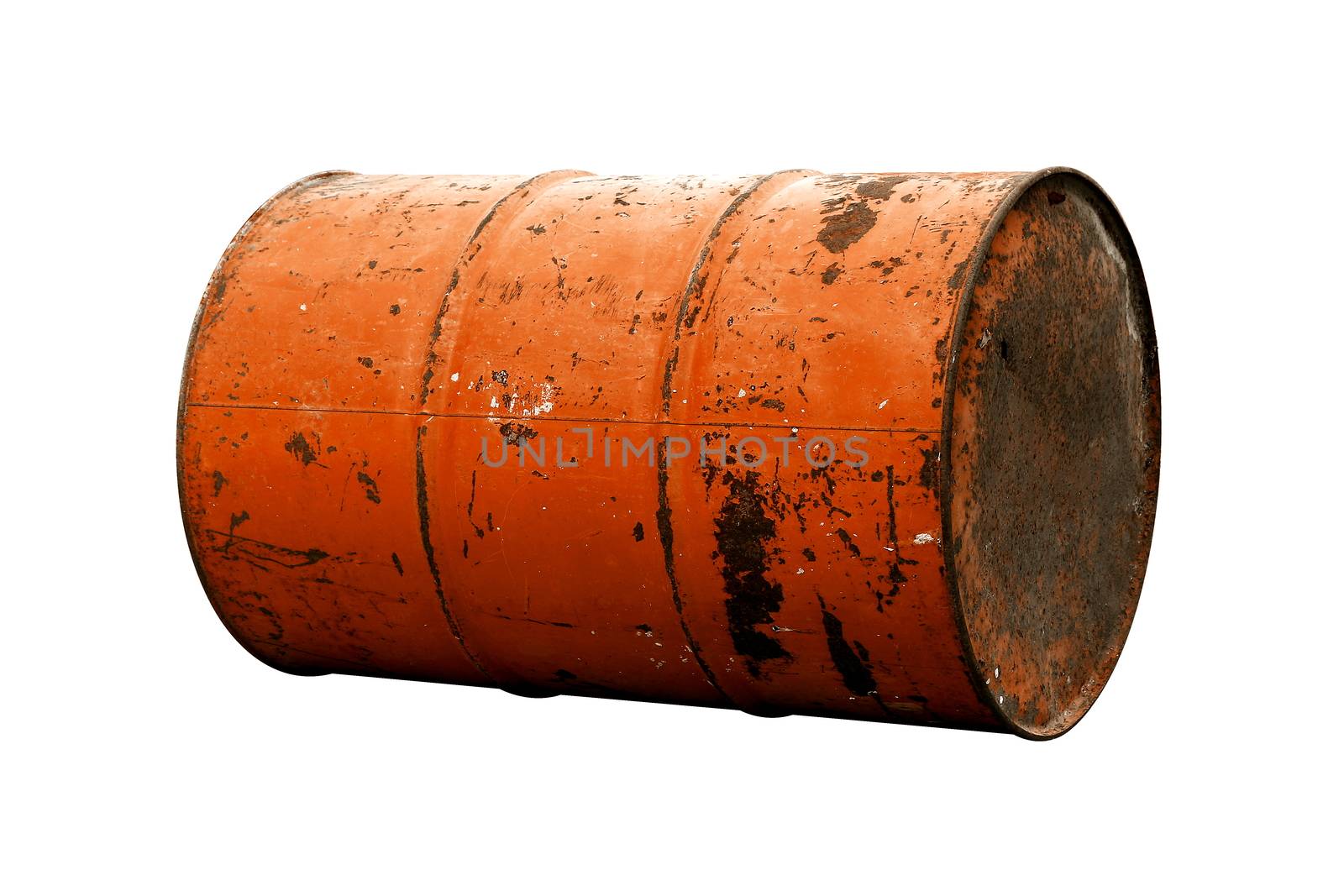 Barrel Oil orange Old isolated on background white