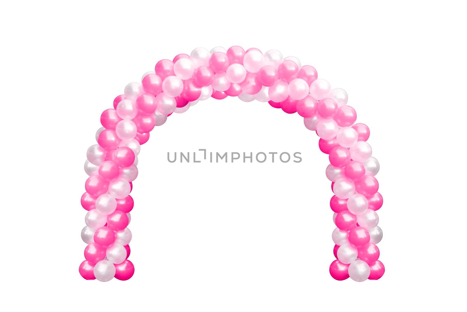 Balloon Archway door Pink and white, Arches wedding, Balloon Festival design decoration elements with arch floral design isolated on white Background