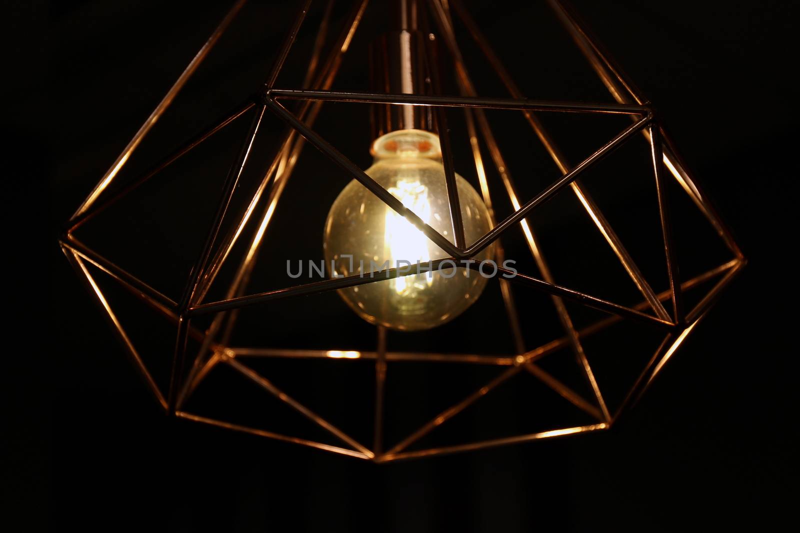 modern lighting hanging, lamp modern on dark background by cgdeaw