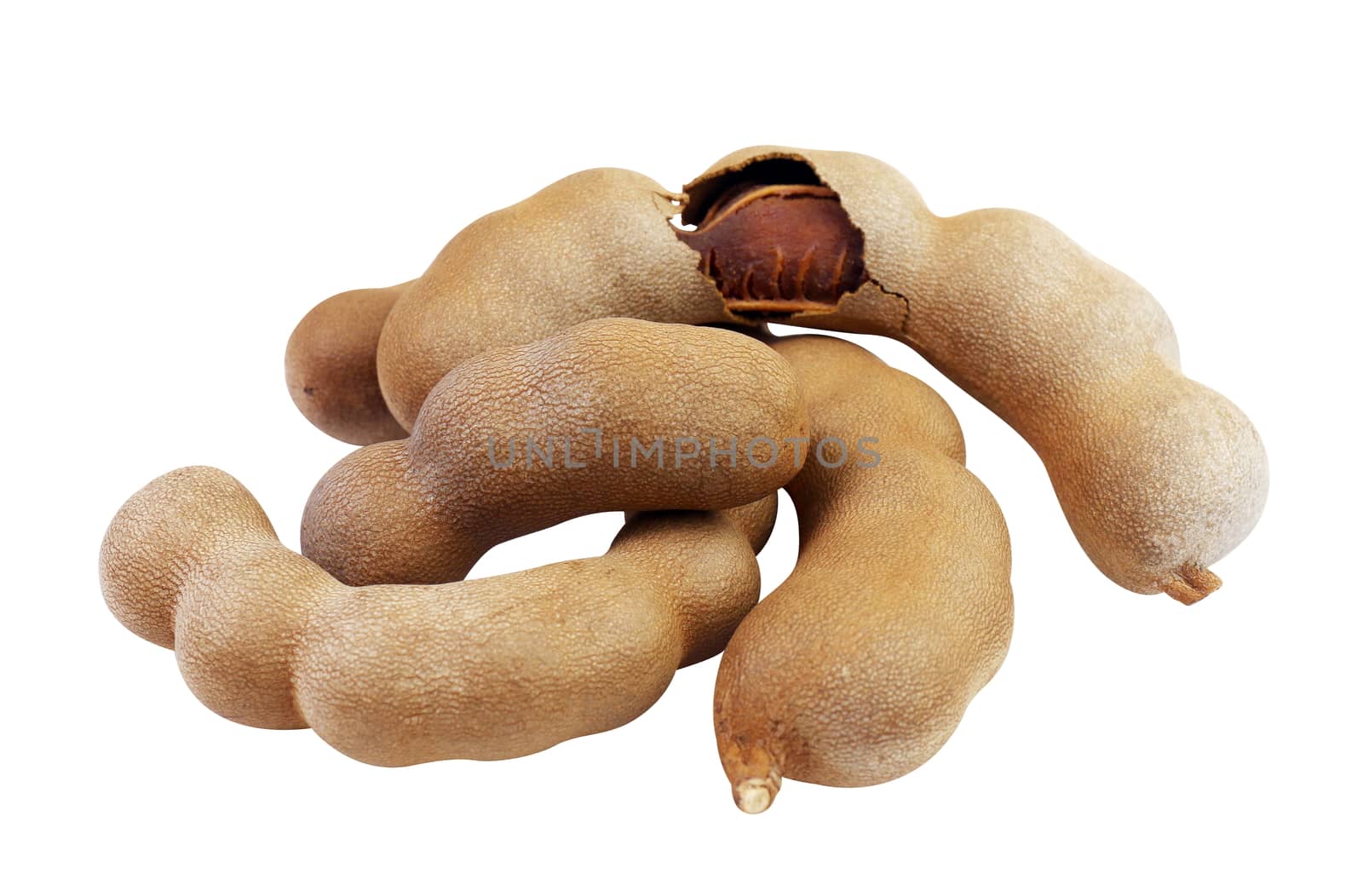 tamarind, sweet tamarind, brown tamarind, tamarind heap isolated on white background by cgdeaw