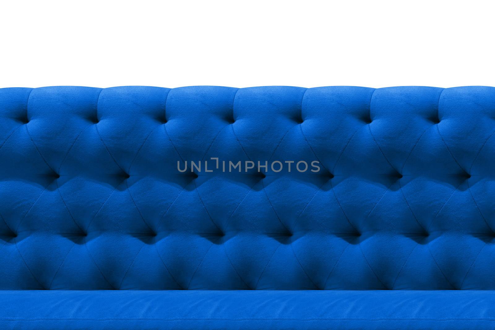 Luxury Dark Blue sofa velvet cushion close-up pattern background on white