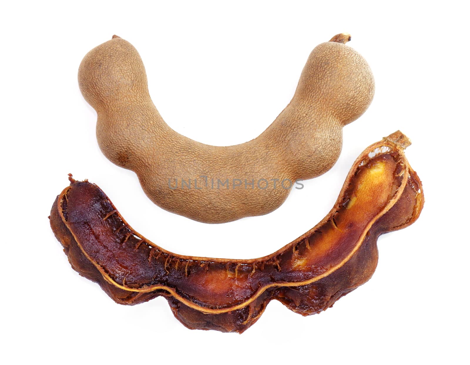 tamarind, sweet tamarind, brown tamarind, tamarind heap peel isolated on white background by cgdeaw