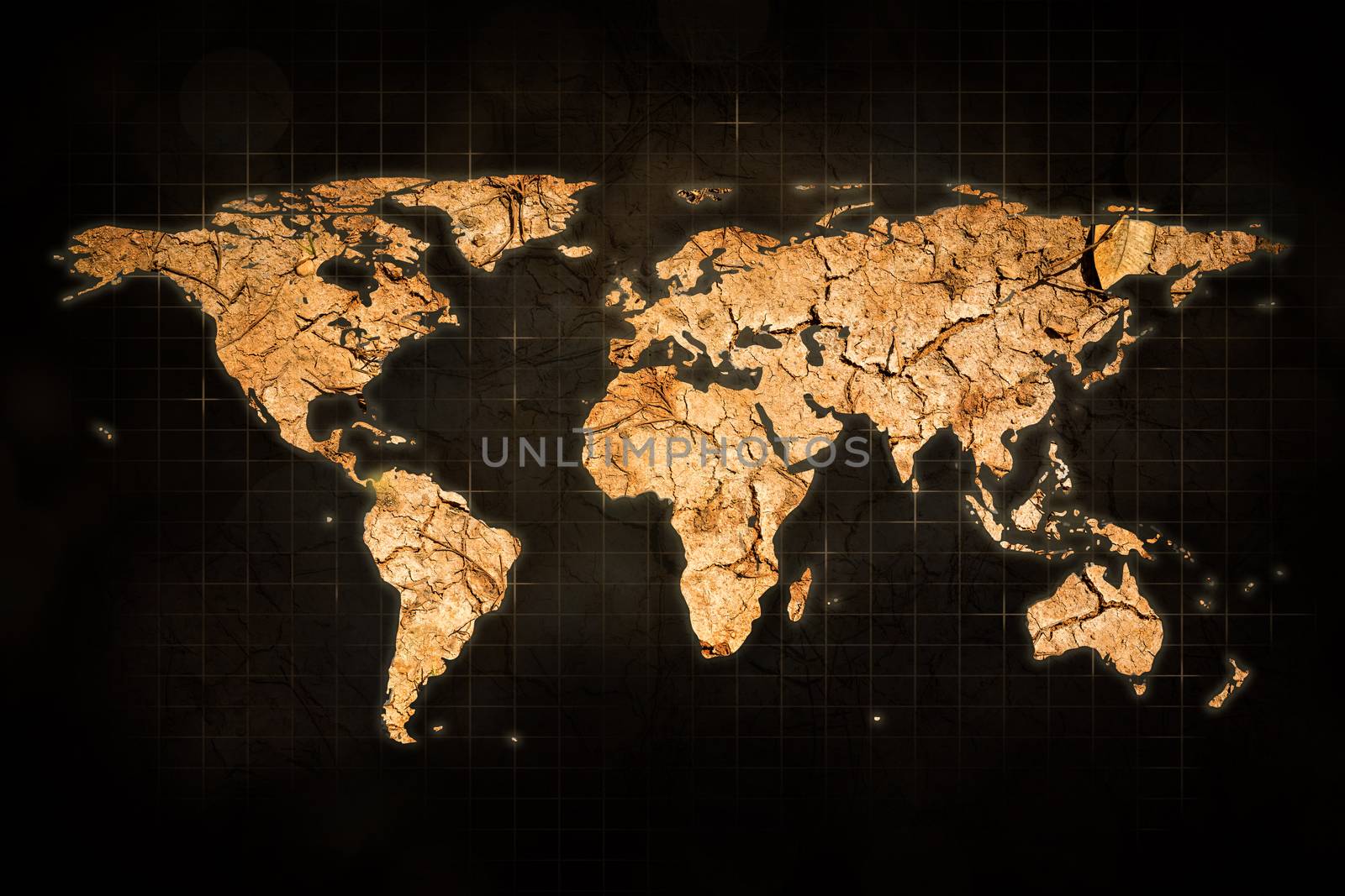 World map of grunge global warming. by jayzynism