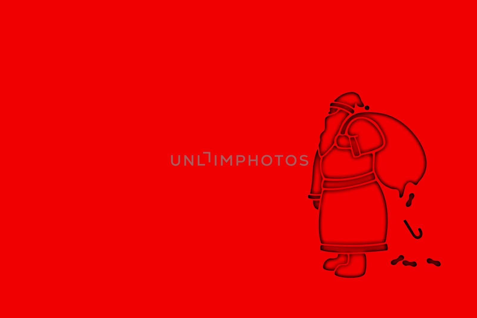 Father Christmas - Red graphic design with copy space