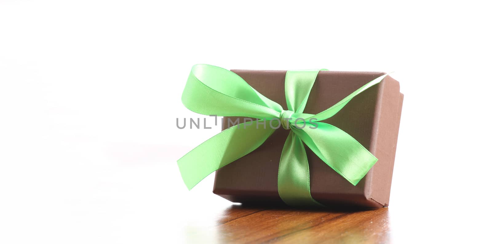 presents in a table with decoration and copy space and a ribbon