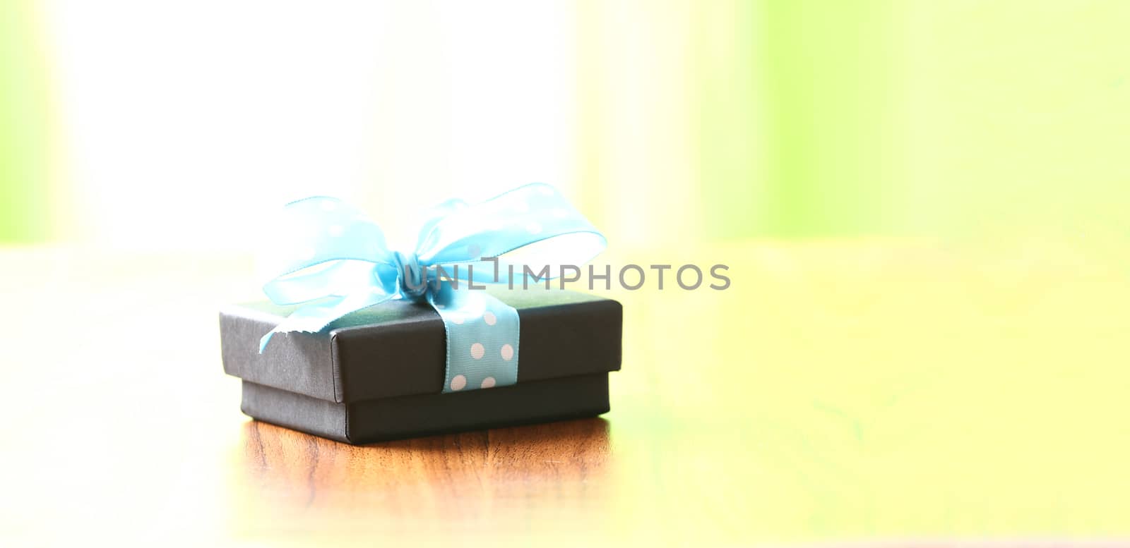 presents in a table with decoration and copy space
