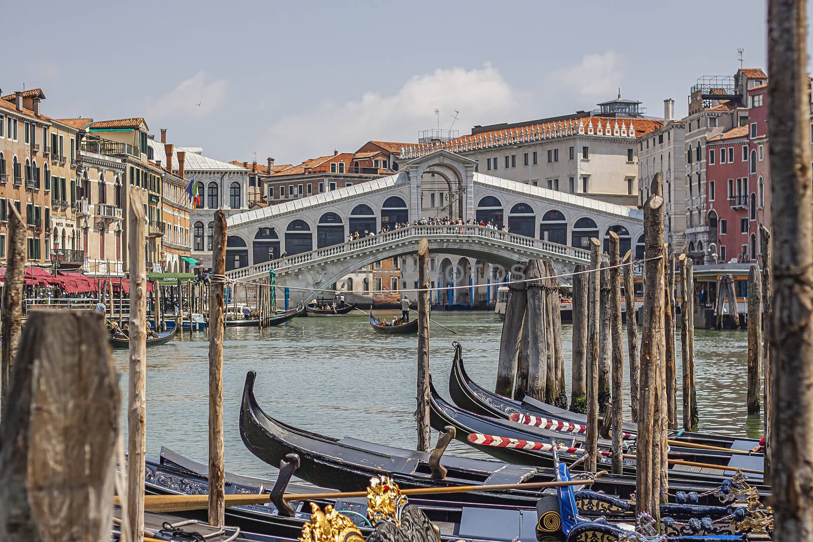 VENICE, ITALY 2 JULY 2020: Rialto bridge in Venice in Italy