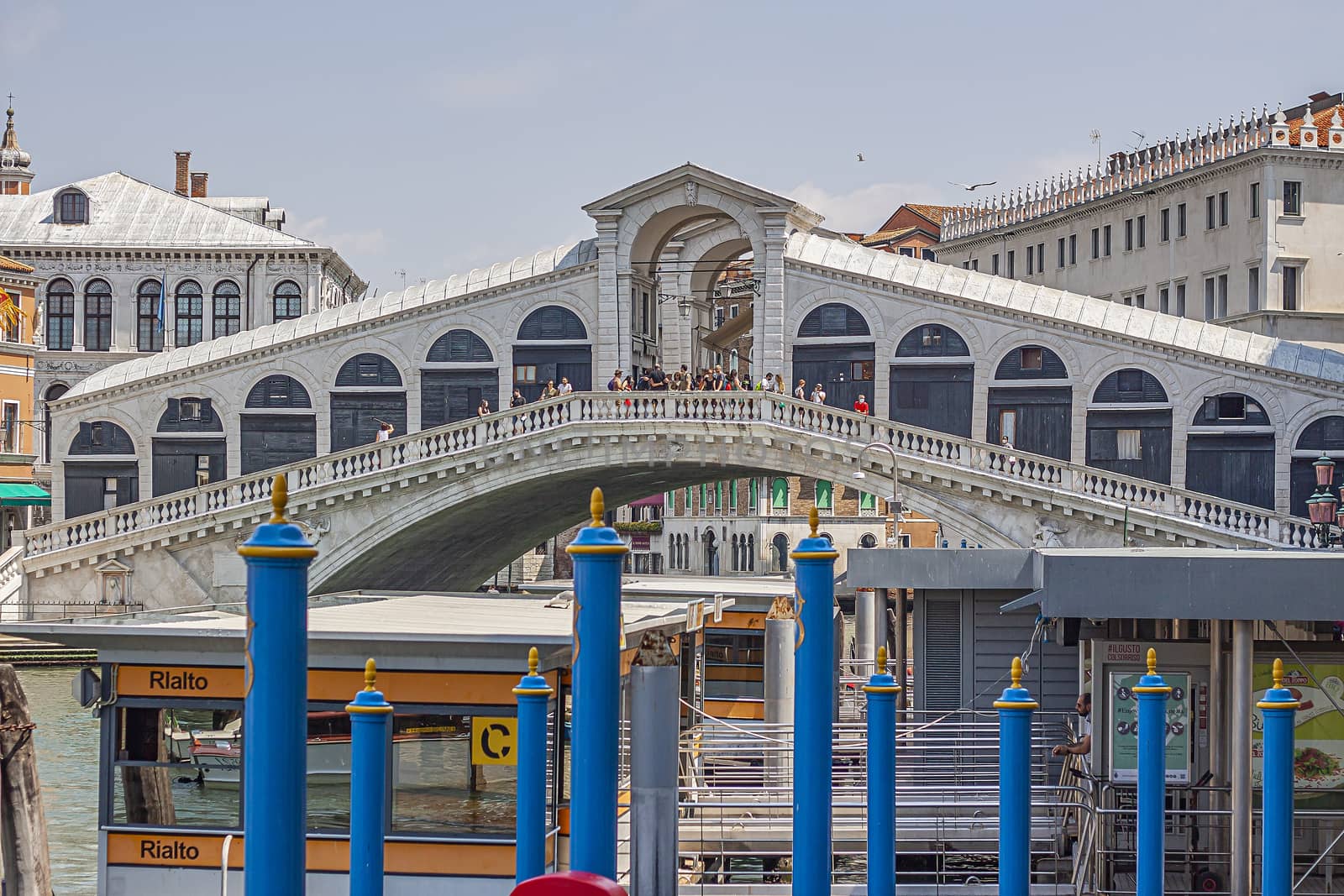 VENICE, ITALY 2 JULY 2020: Rialto bridge in Venice in Italy