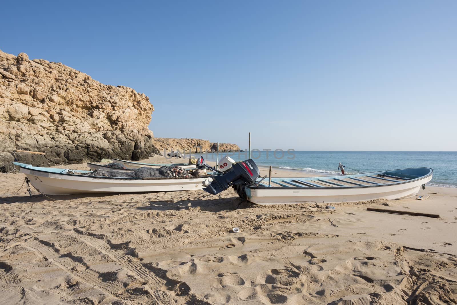 Fishermen on the beach of Ras Al Jinz, Oman by GABIS