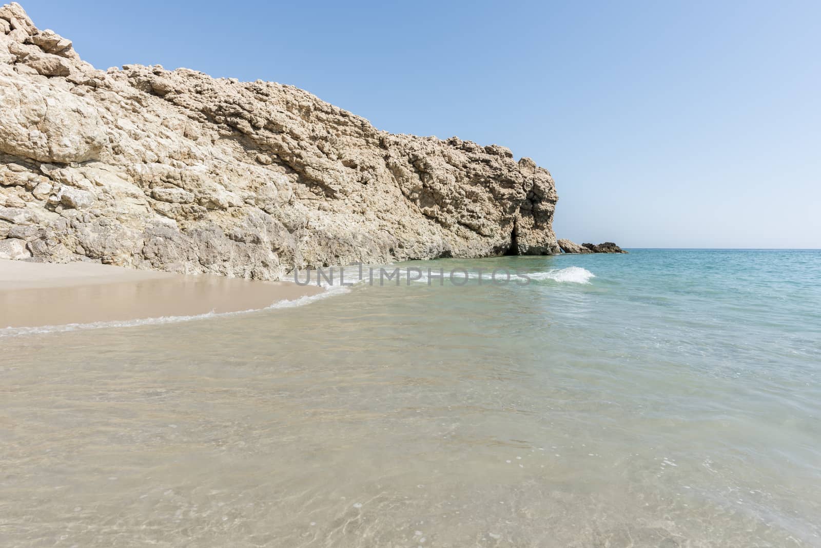 Idyllic Beach at wild coast of Ras Al Jinz, Oman by GABIS