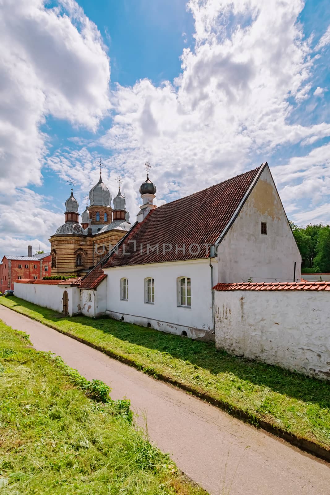 The Saint Nicholas The Miracle-worker’s church and The Orthodox Church in The Holy Spirit Mens Monastery, Jekabpils, Latvia
