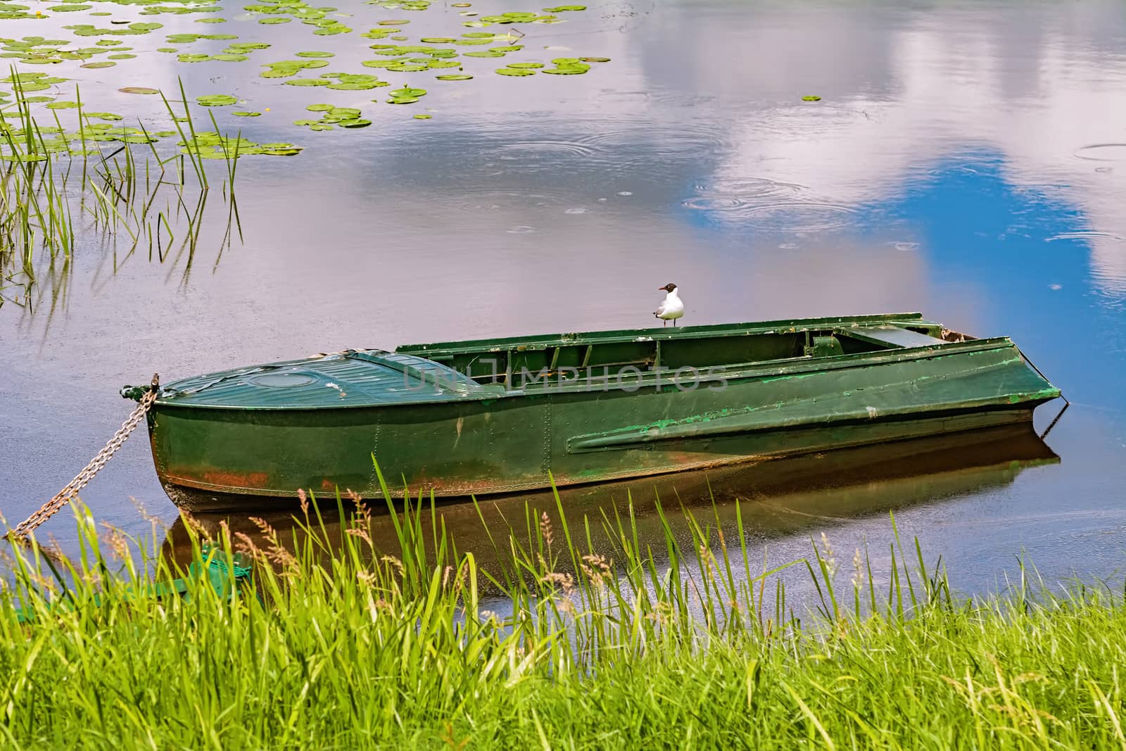 Metal rowboat on the lake  by SNR